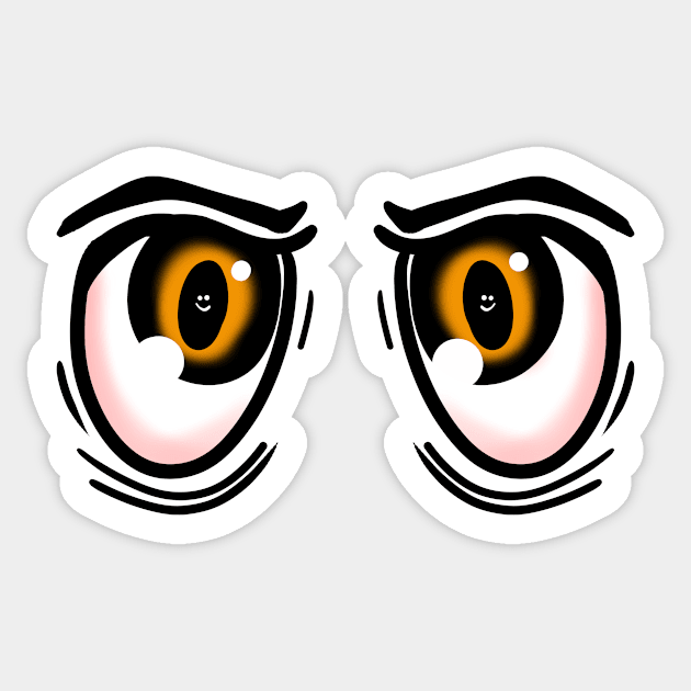 Big Tired Eyes  - Face Mask Sticker by PorinArt